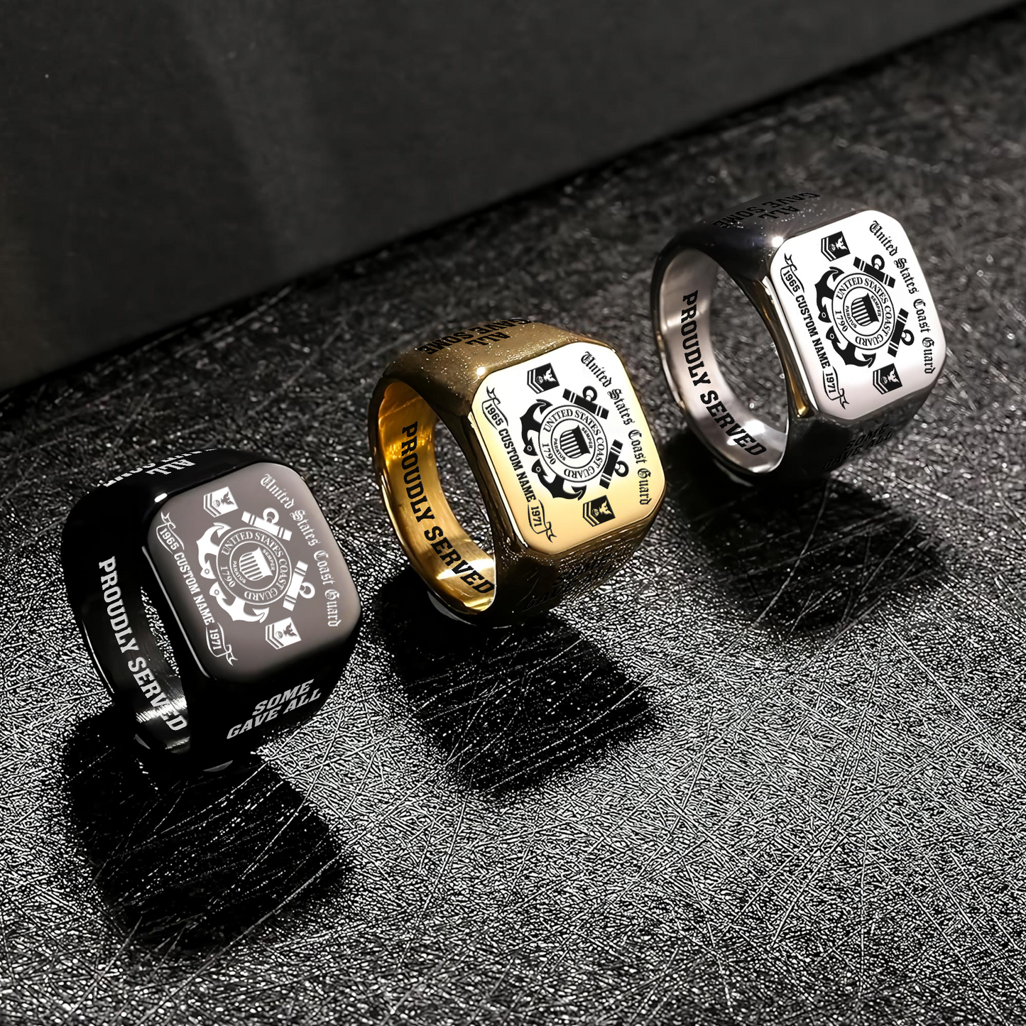 US Coast Guard – Engraved Men's Ring – ALL GAVE SOME