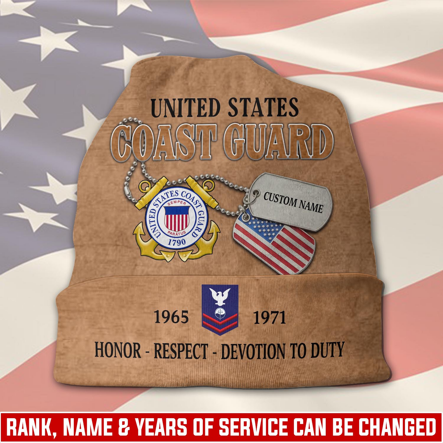 US Coast Guard – Beanie Hat – Vintage Leather Veteran