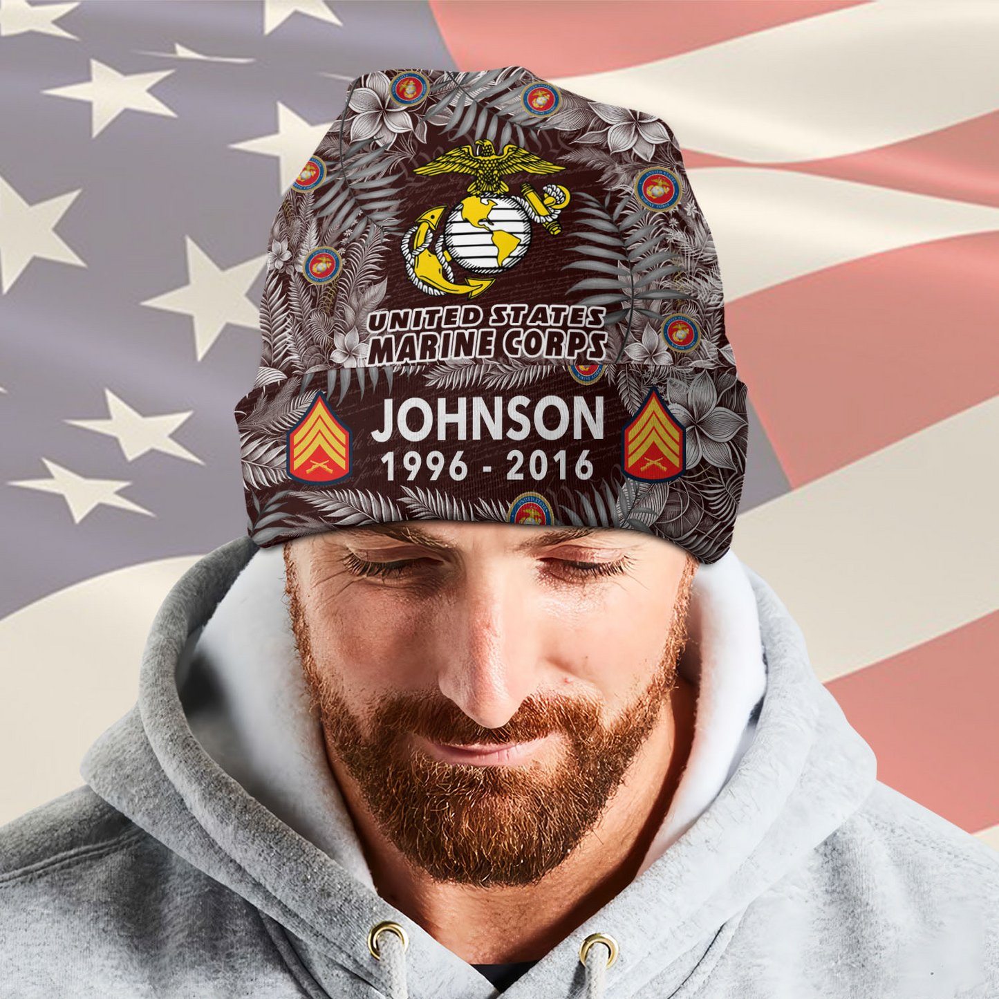 US Marine Corps – Beanie Hat – Tropical Honor Emblem