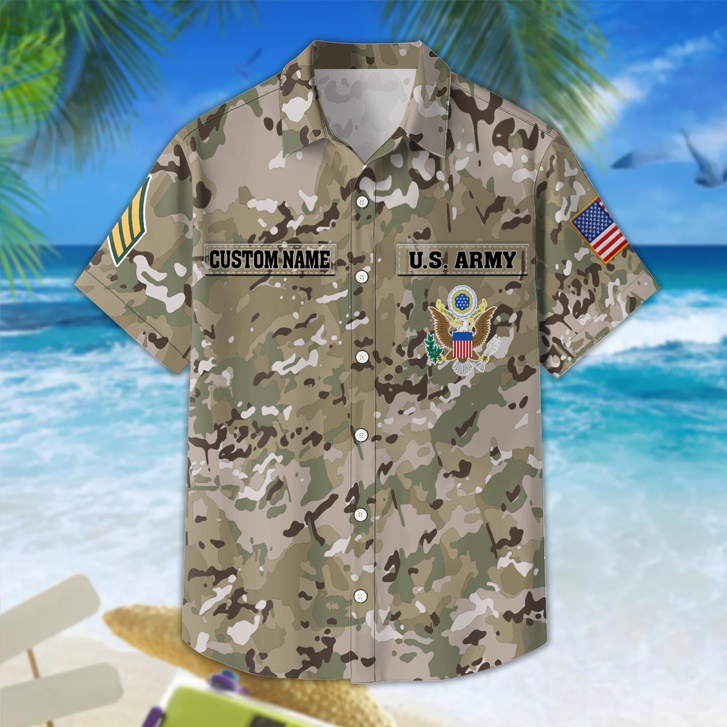 US Army – Hawaiian Shirt – Digital Camo Tactical