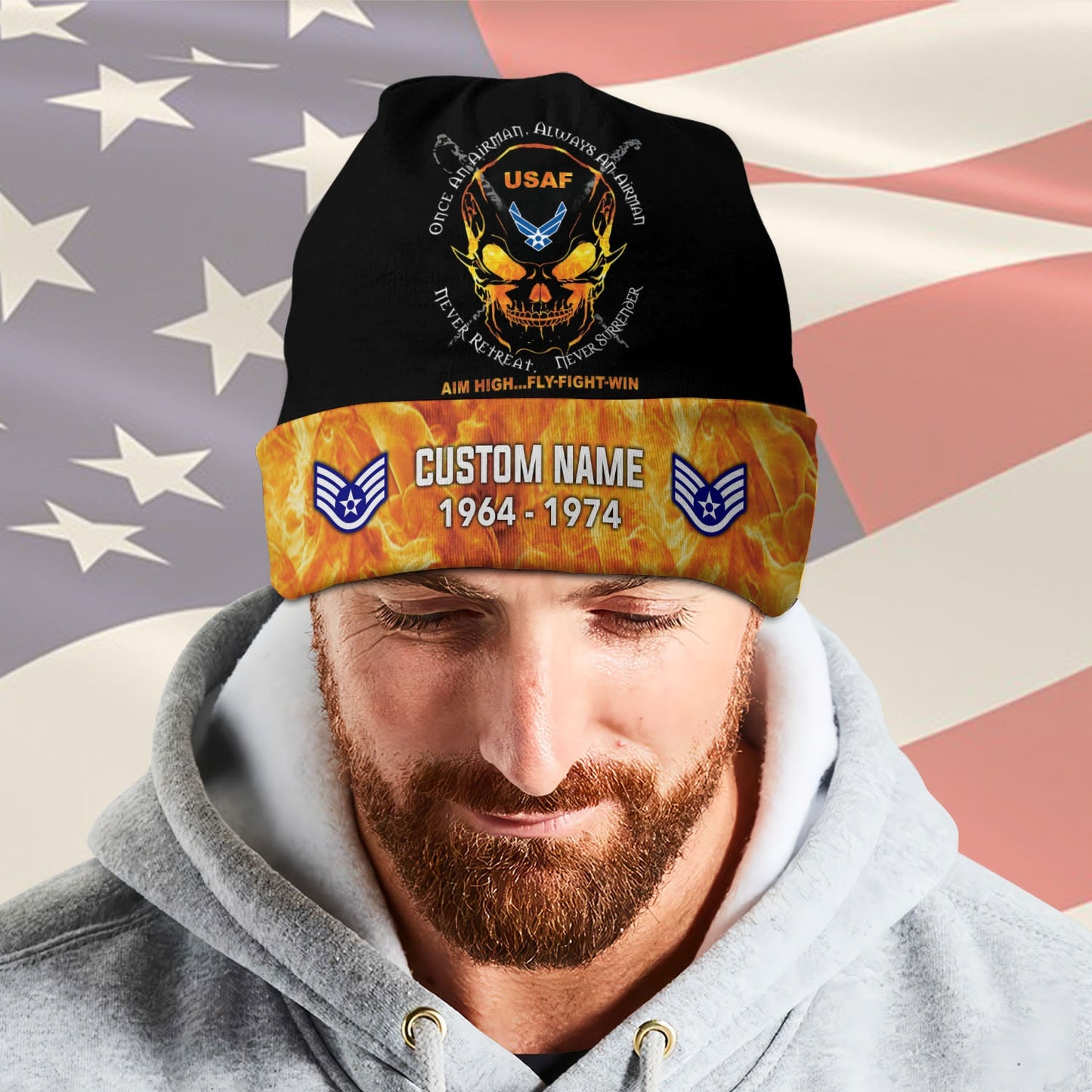 US Air Force – Beanie Hat – Flame Warrior Emblem