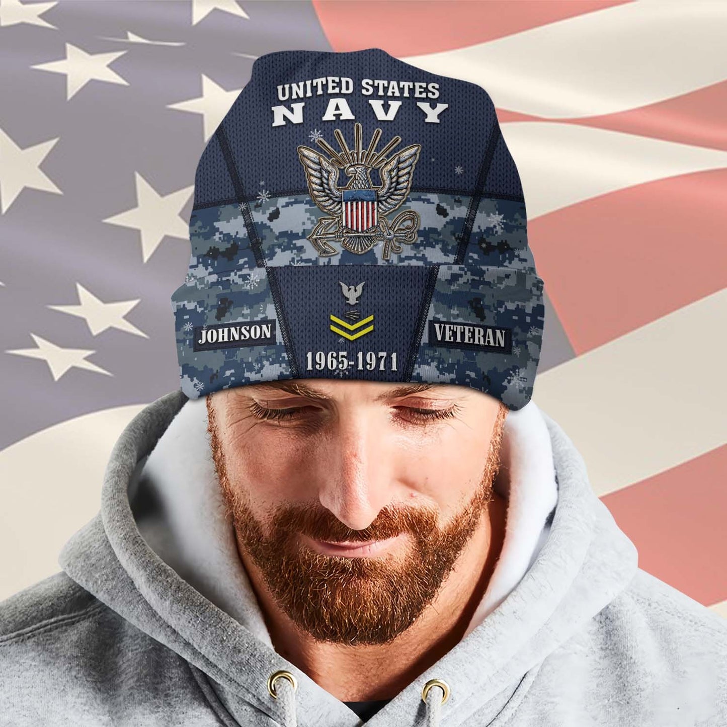 US Navy – Beanie Hat – Digital Camo Veteran