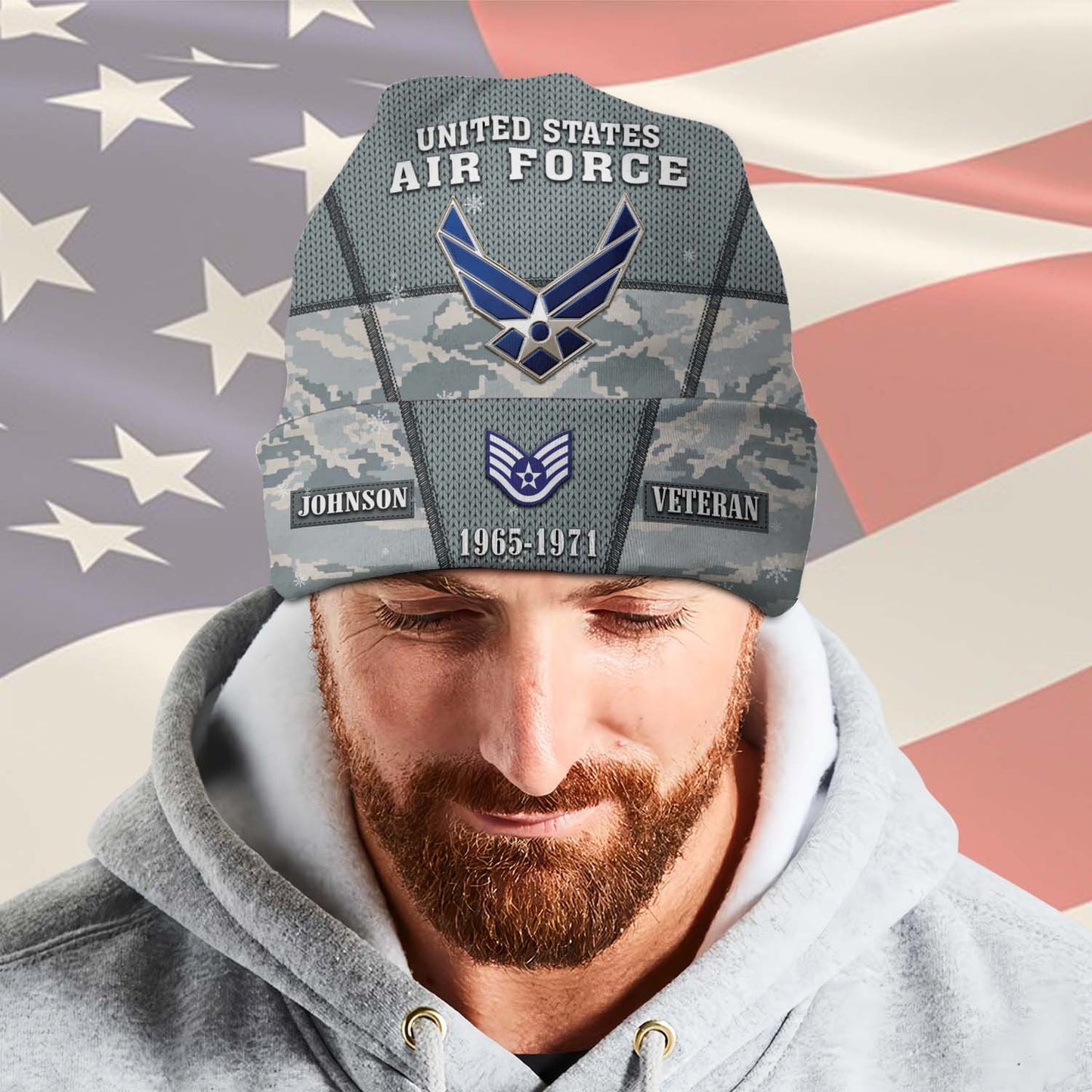 US Air Force – Beanie Hat – Digital Camo Veteran