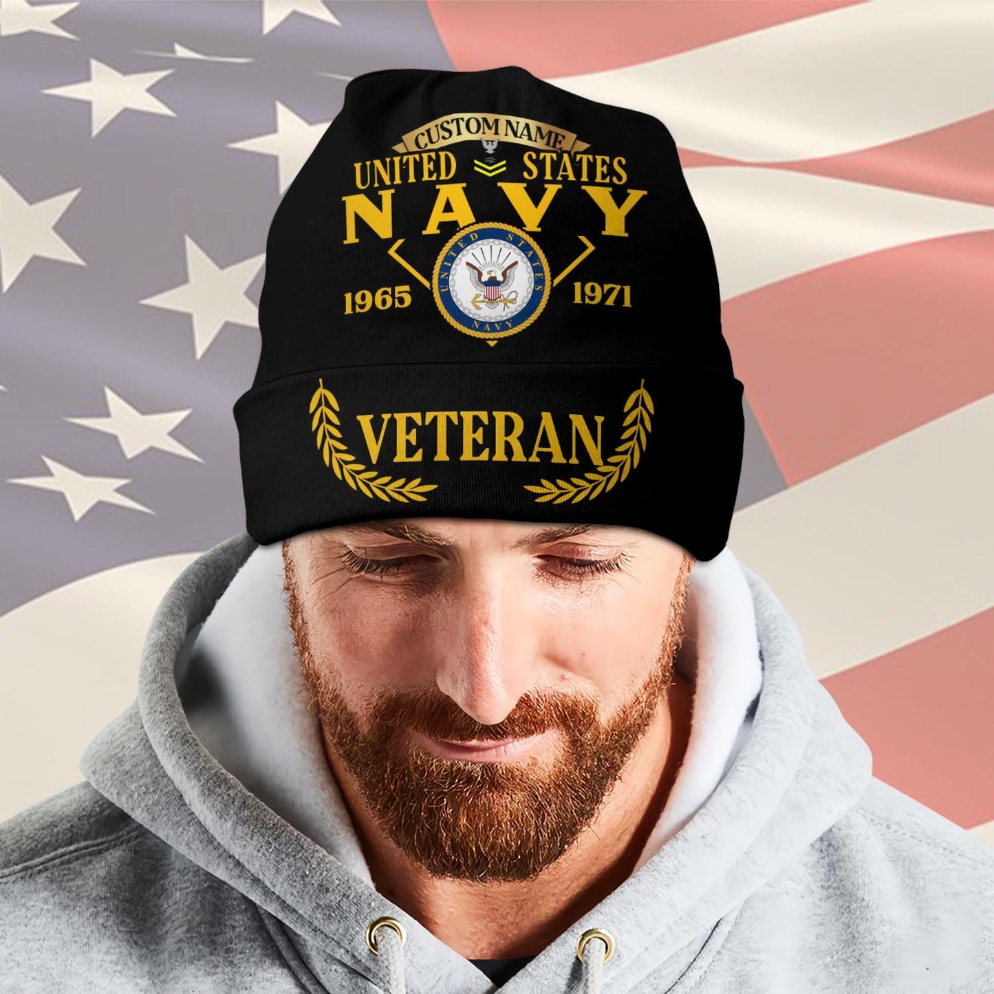 US Navy – Beanie Hat – Proud Service Veteran
