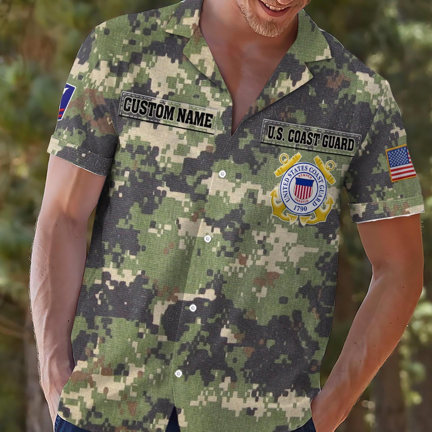 US Coast Guard – Hawaiian Shirt – Digital Camo Tactical