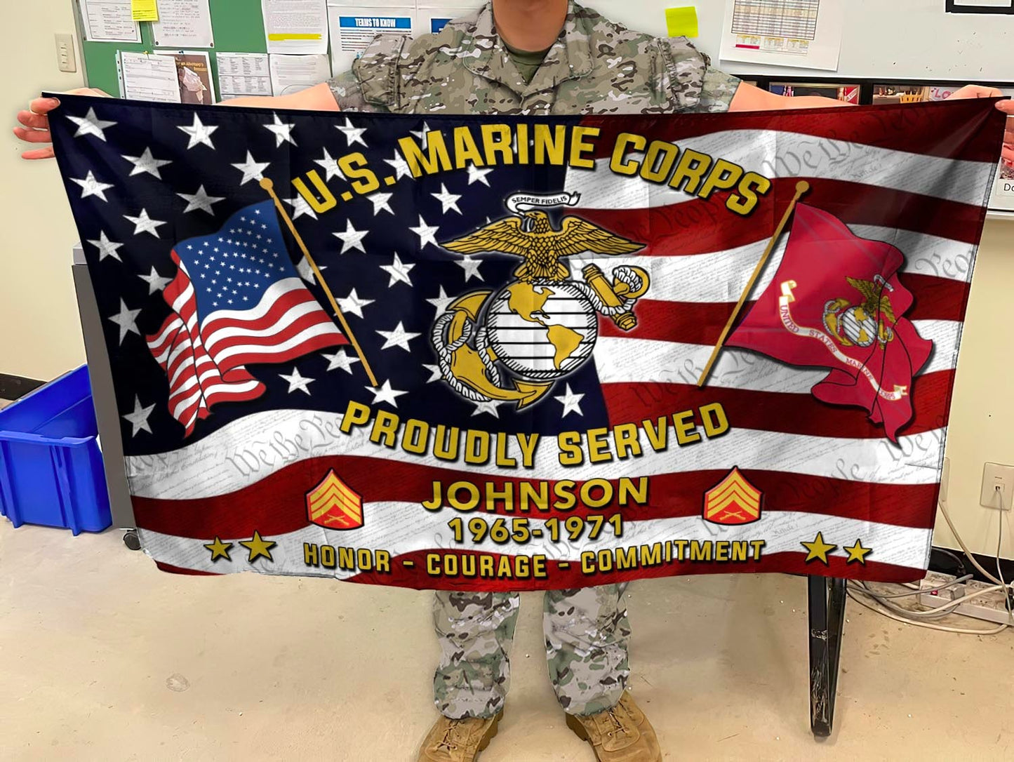 U.S. Marine Corps Flying Flag – DUTY - HONOR - COUNTRY