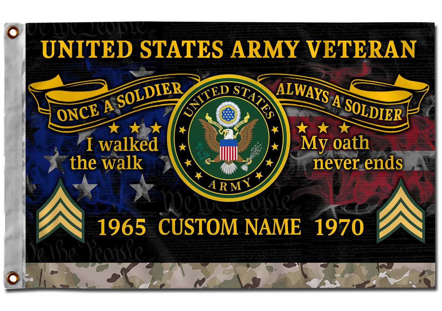U.S. Army Flying Flag – I Walked The Walk My Oath Never Ends