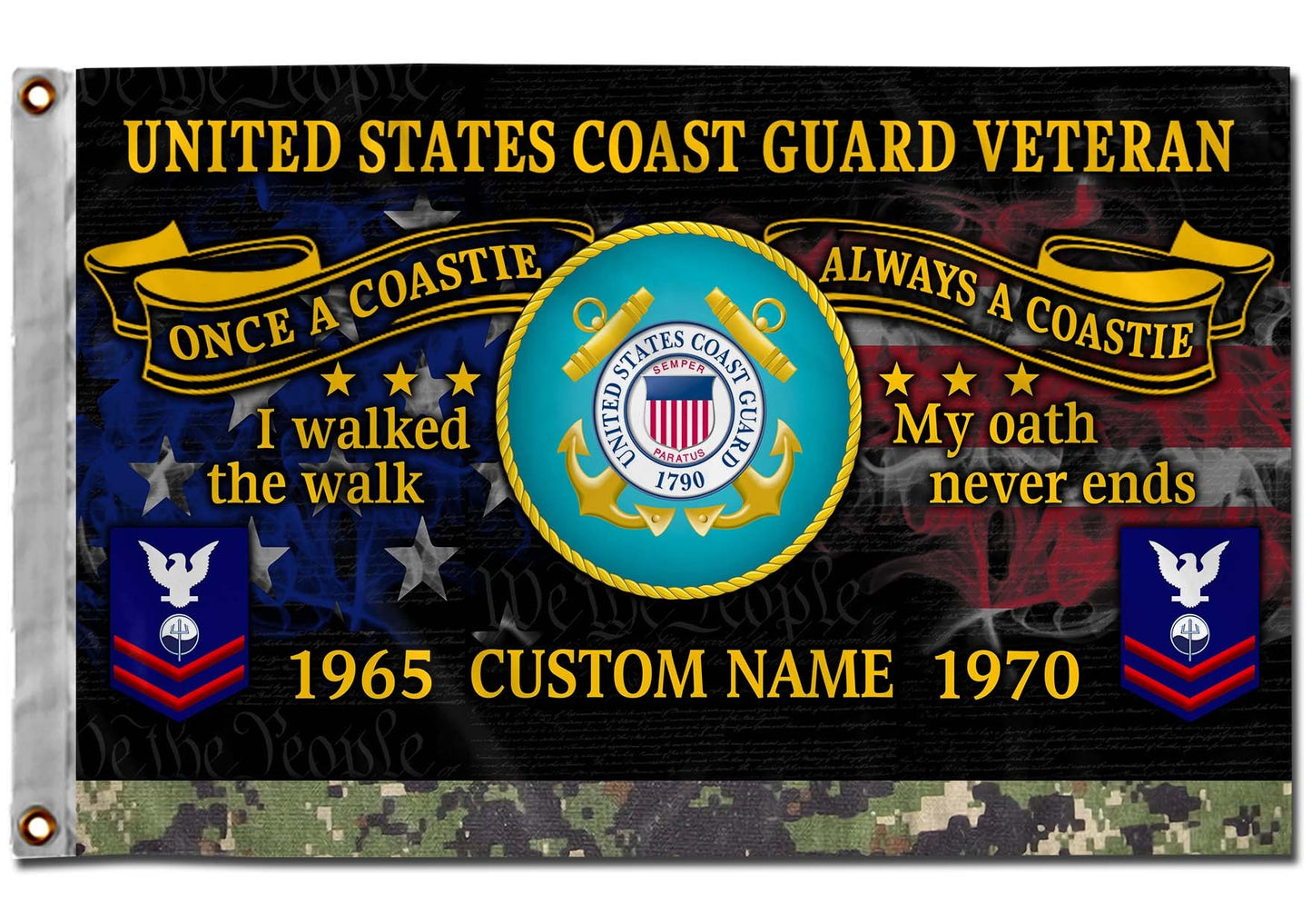 U.S. Coast Guard Flying Flag – I Walked The Walk My Oath Never Ends