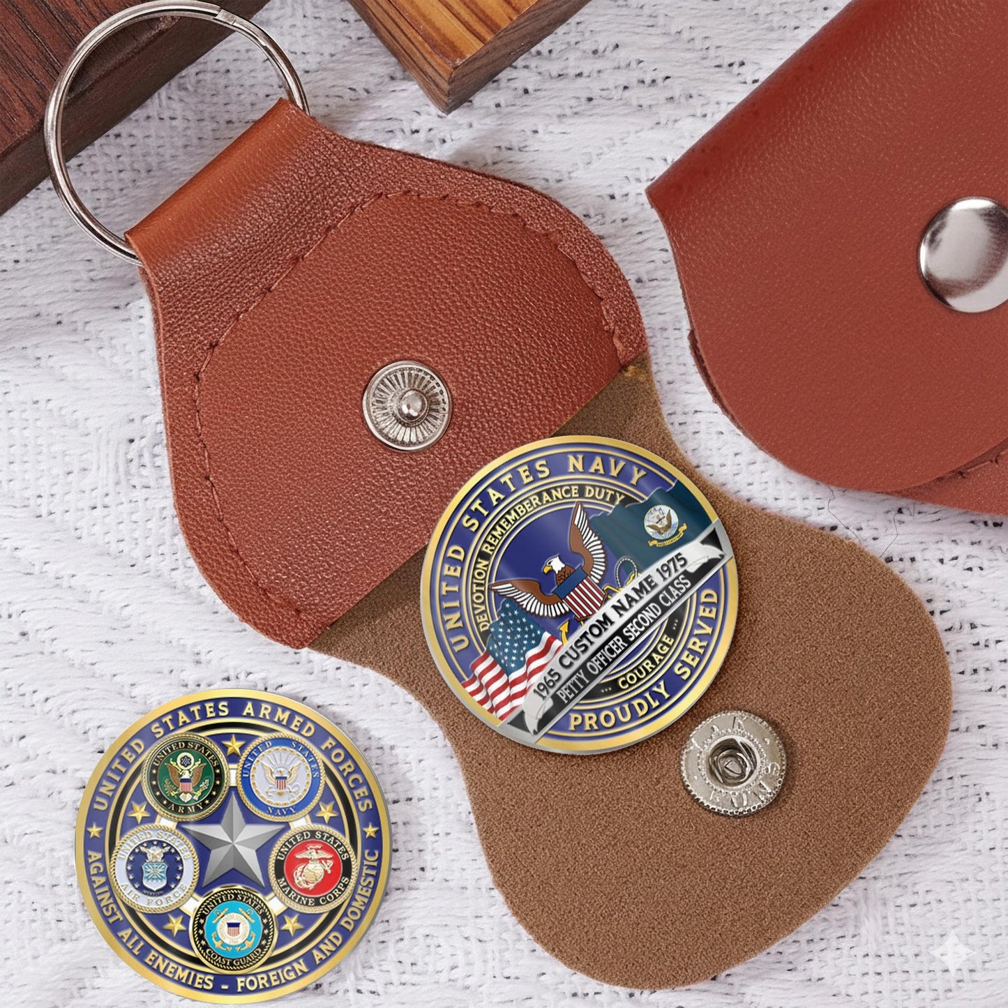 US Navy – Military Printed Challenge Coin – Five Star Unity Crest