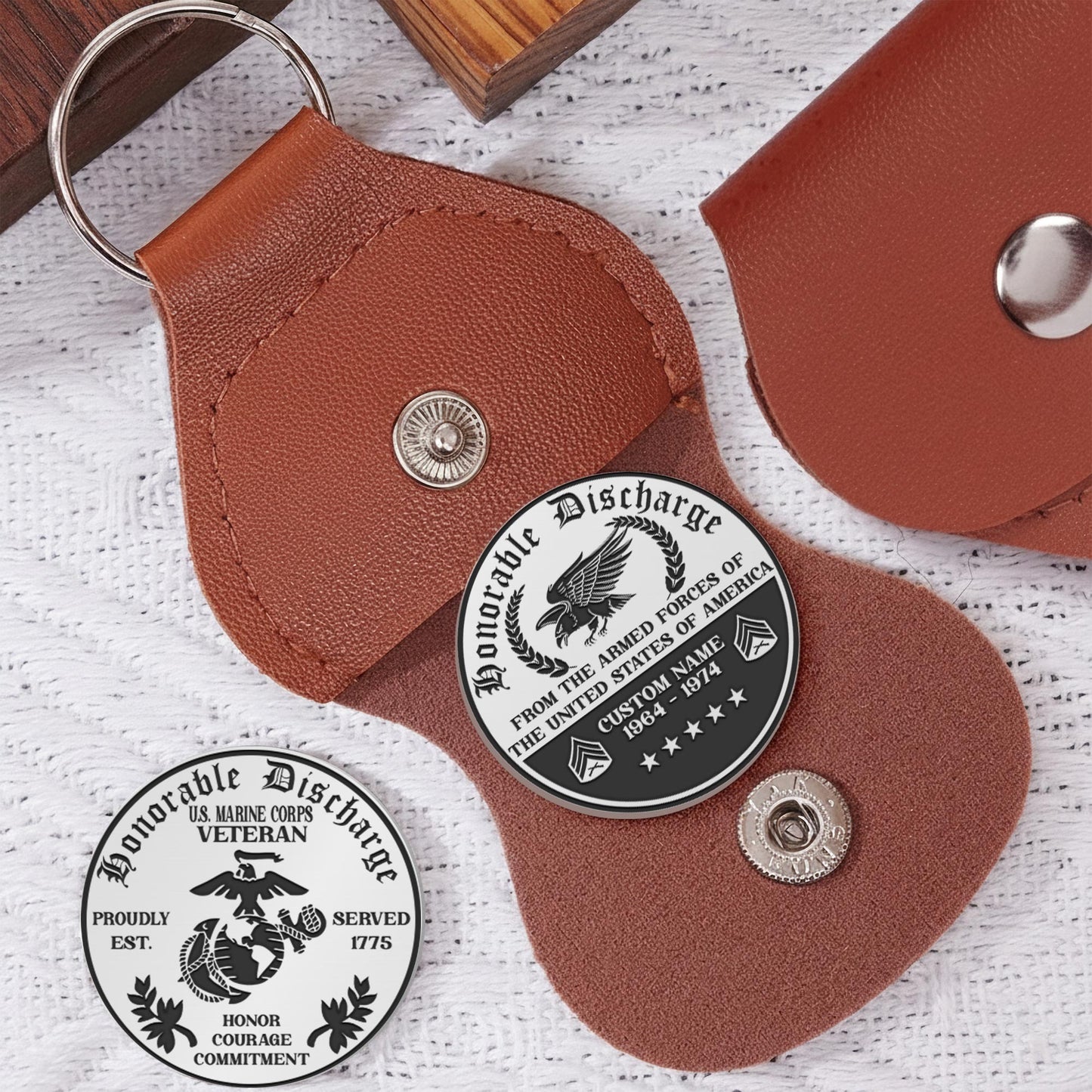 US Marine Corps – Military Printed Challenge Coin – Shield & Laurel Seal