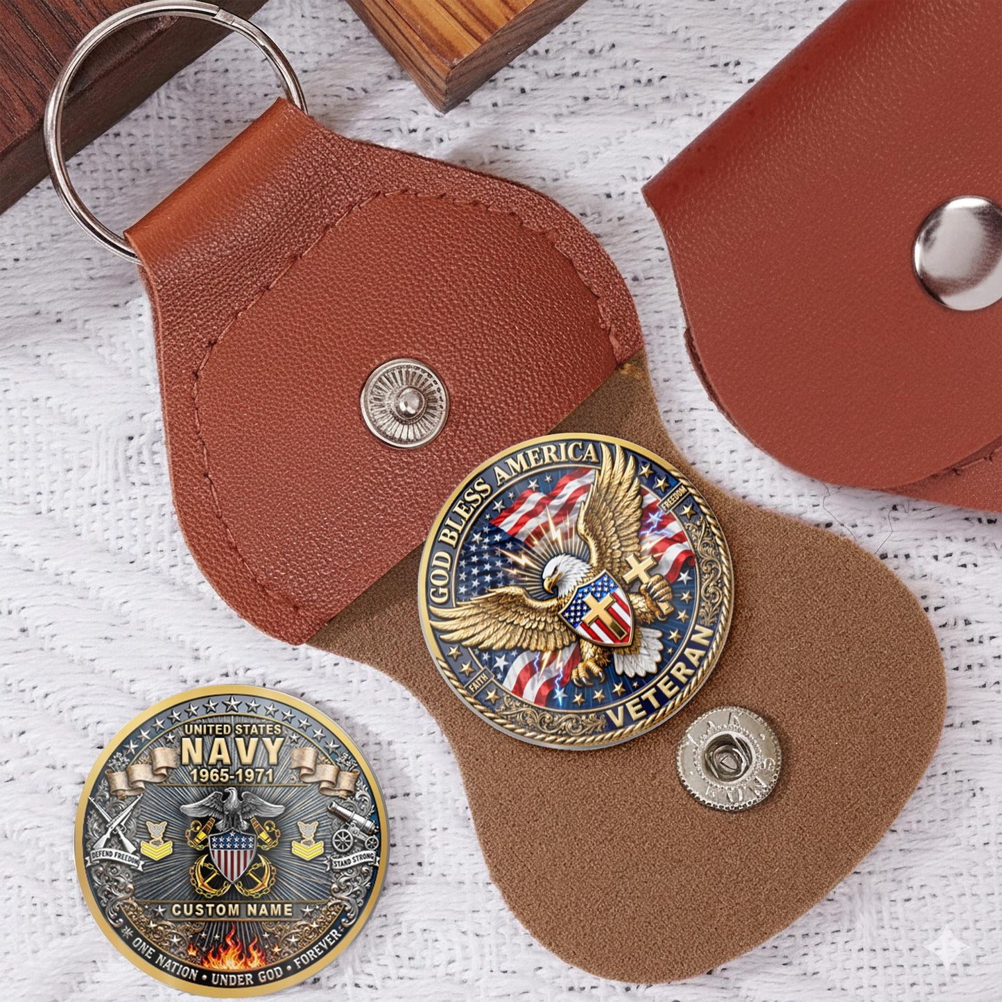 US Navy – Military Printed Challenge Coin – God Bless Tribute Coin