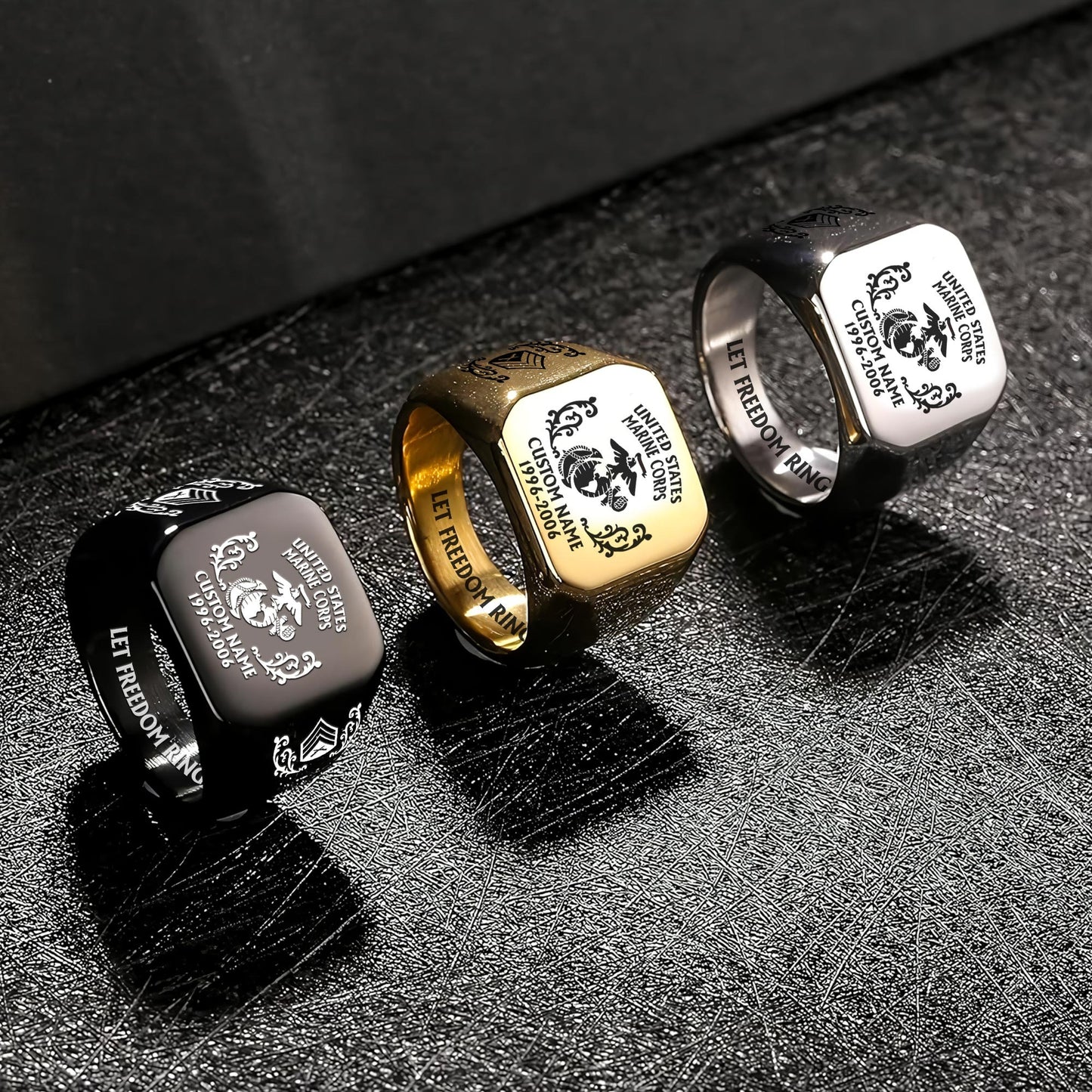 US Marine Corps – Engraved Men's Ring – Service Legacy Emblem