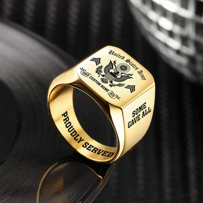 US Army – Engraved Men's Ring – ALL GAVE SOME