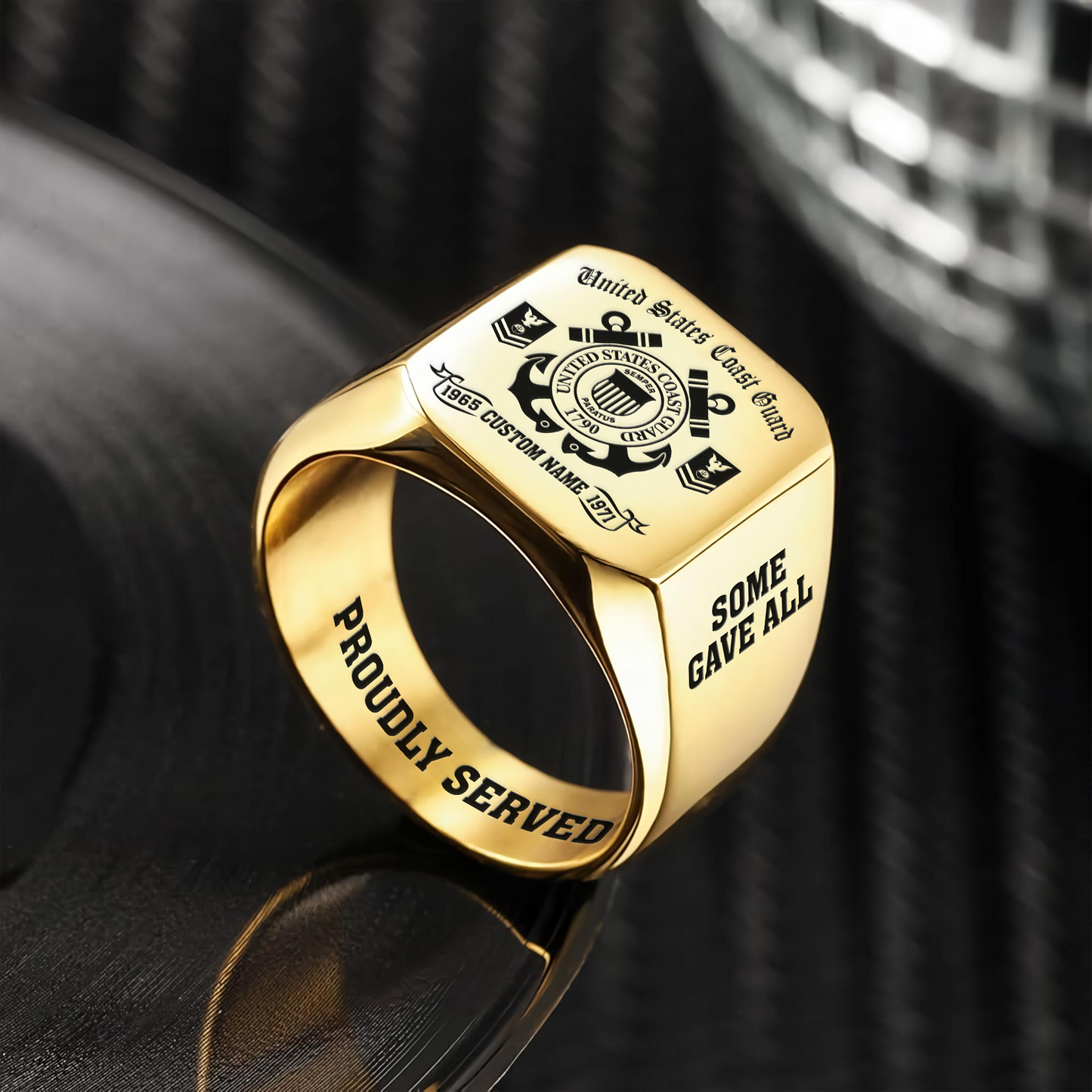 US Coast Guard – Engraved Men's Ring –  ALL GAVE SOME