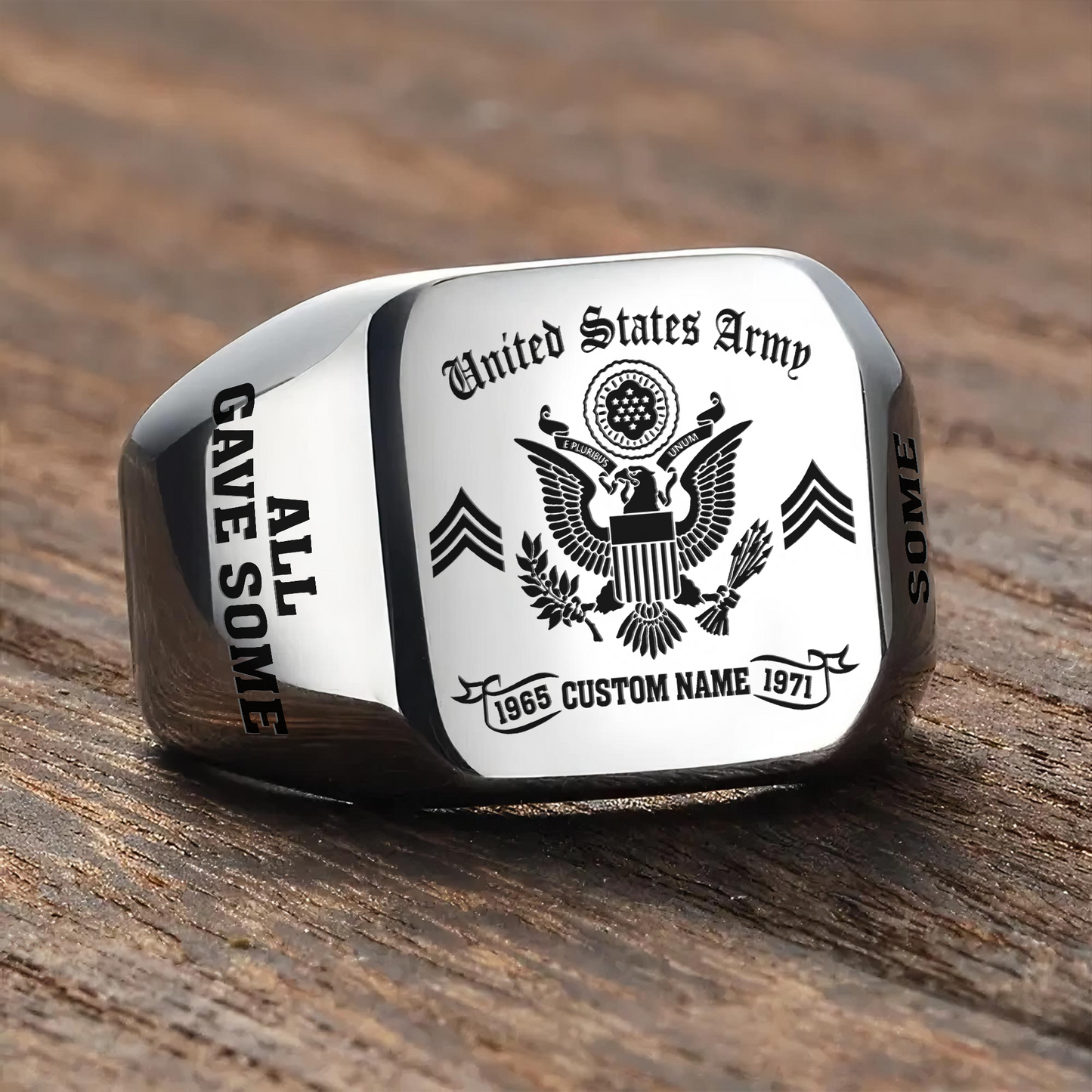 US Army – Engraved Men's Ring – ALL GAVE SOME