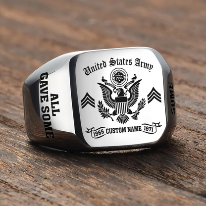 US Army – Engraved Men's Ring – ALL GAVE SOME