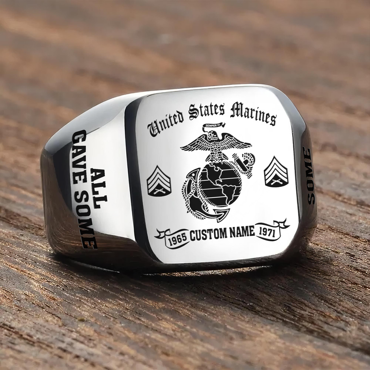 US Marine Corps – Engraved Men's Ring –   ALL GAVE SOME