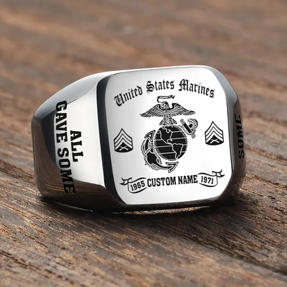 US Marine Corps – Engraved Men's Ring –   ALL GAVE SOME