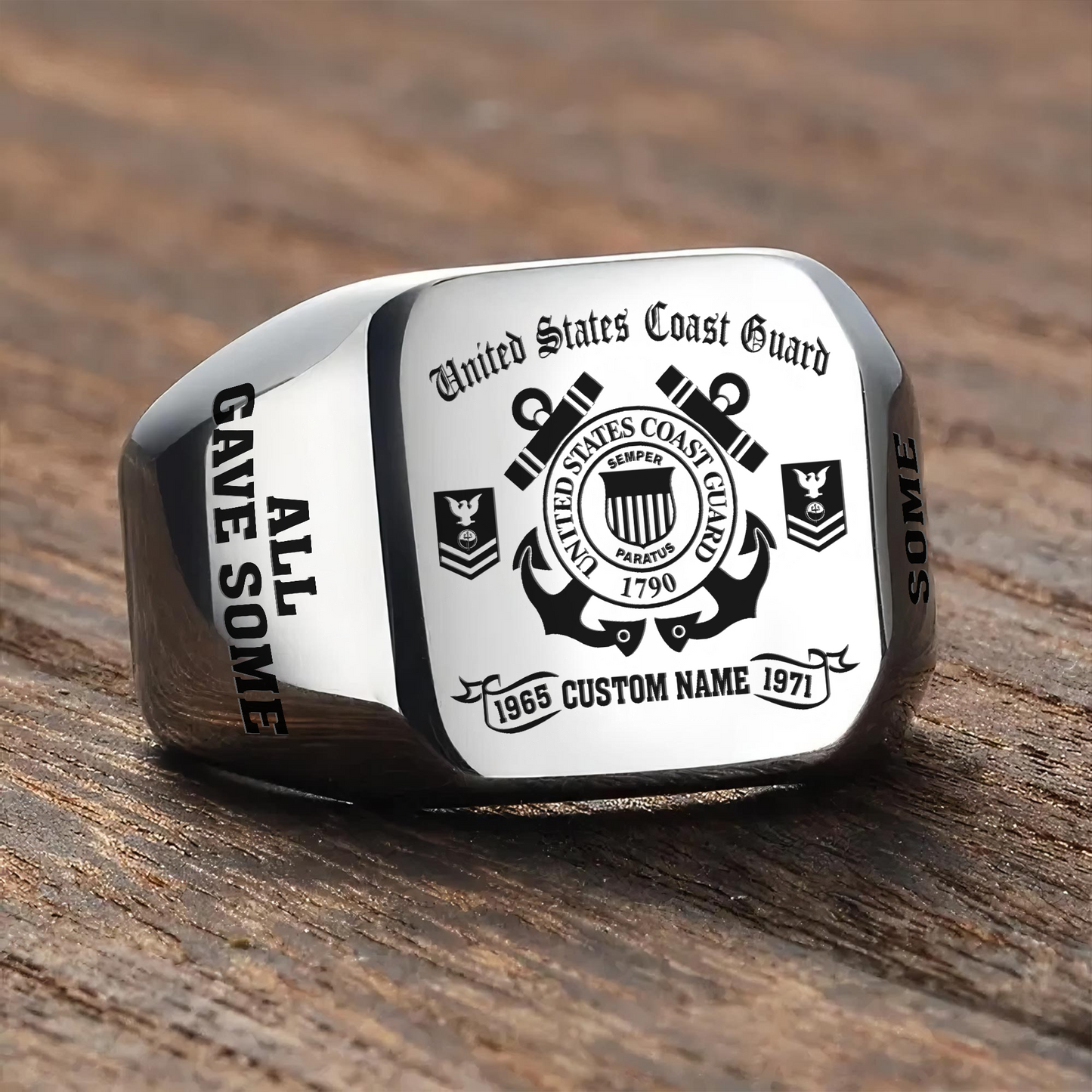 US Coast Guard – Engraved Men's Ring –  ALL GAVE SOME