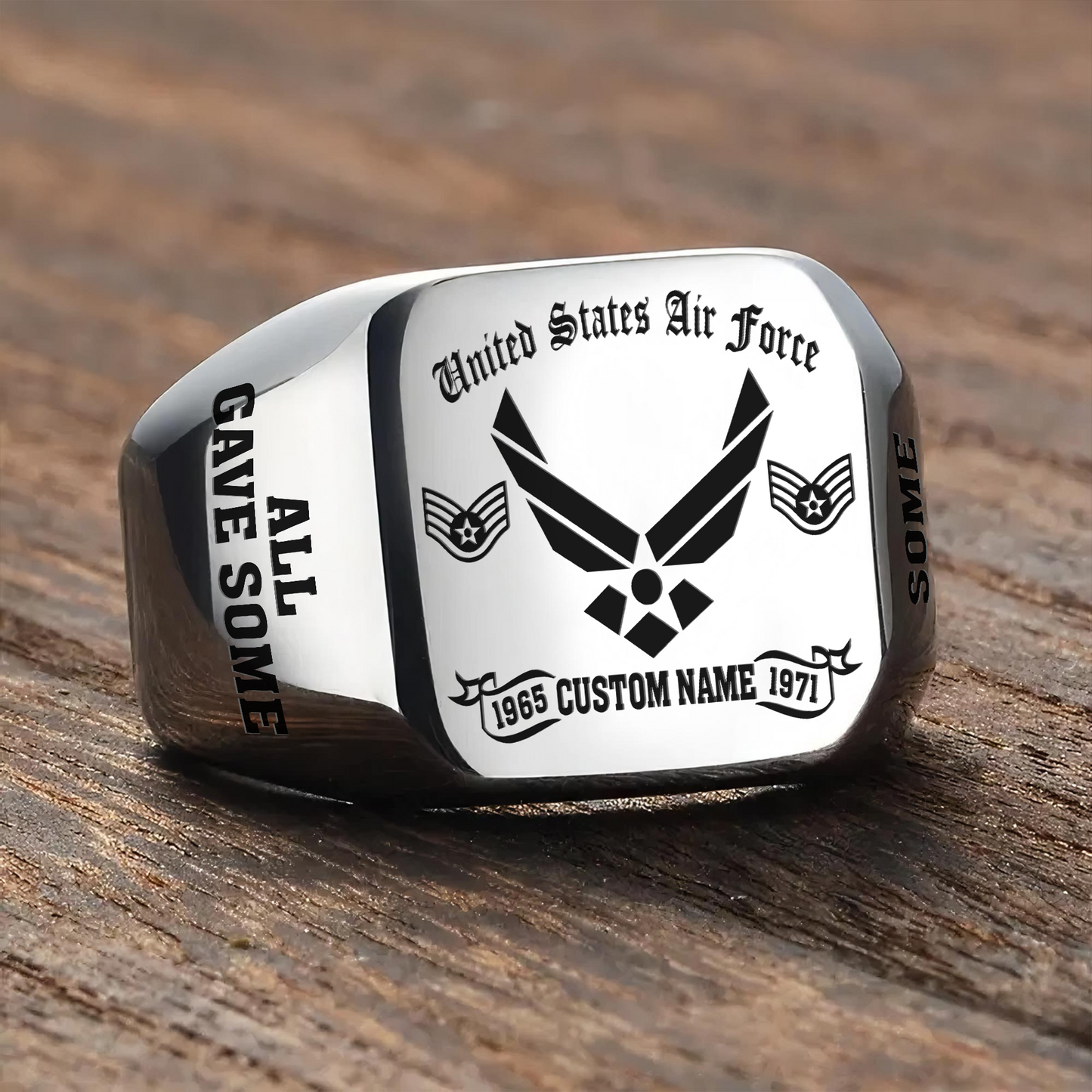 US Air Force – Engraved Men's Ring –  ALL GAVE SOME