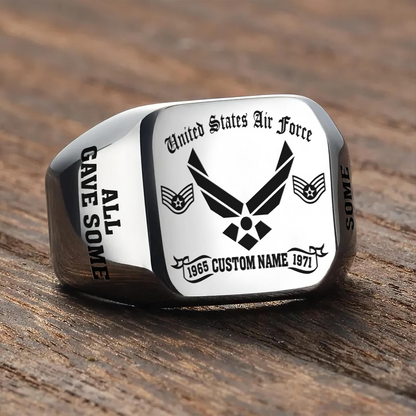 US Air Force – Engraved Men's Ring –  ALL GAVE SOME