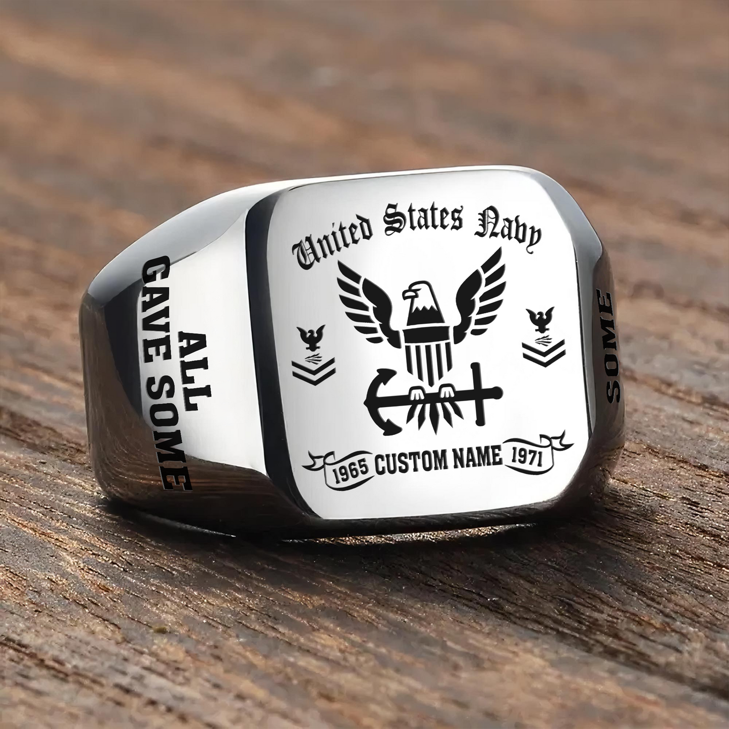 US Navy – Engraved Men's Ring – ALL GAVE SOME