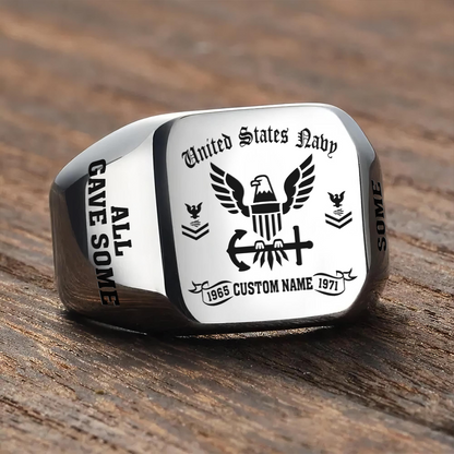 US Navy – Engraved Men's Ring – ALL GAVE SOME
