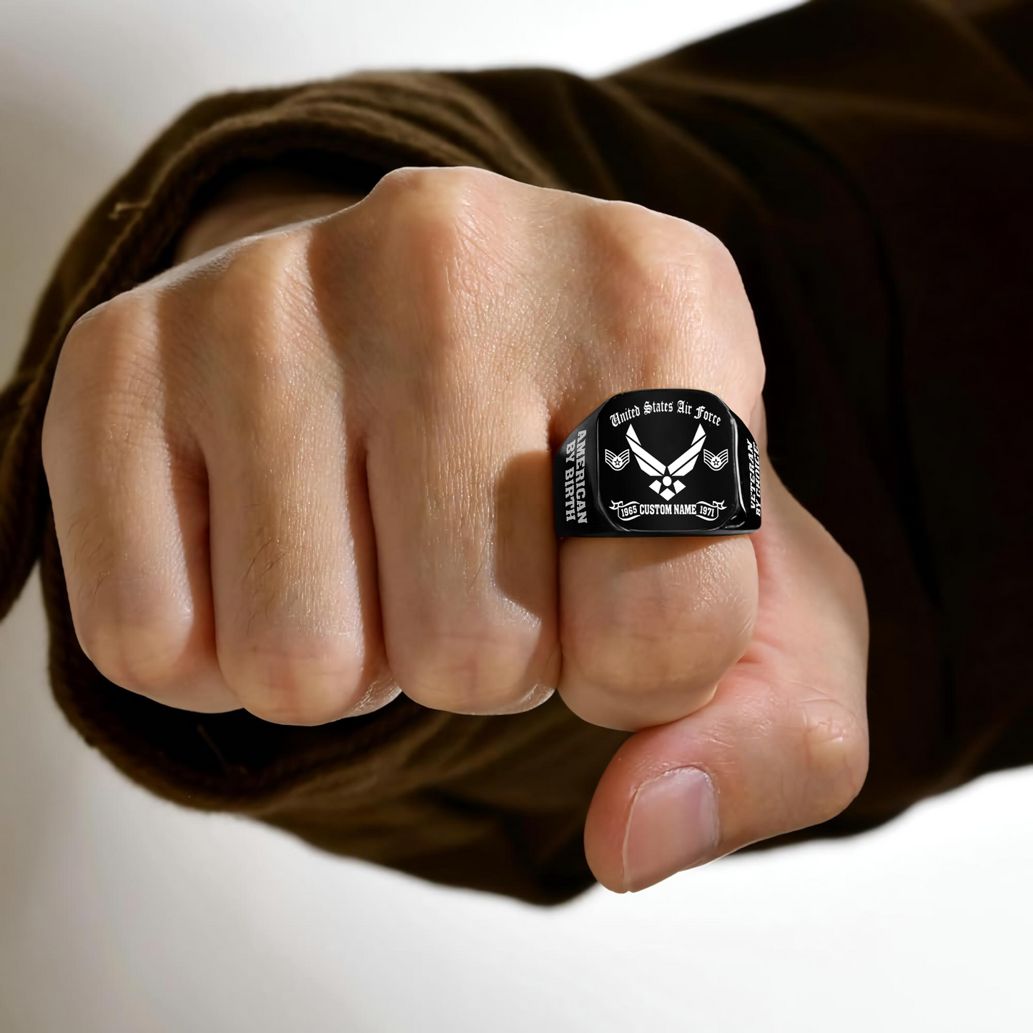 US Air Force – Engraved Men's Ring – MERICAN BY BIRTH