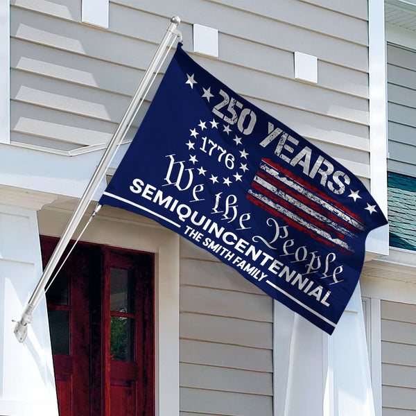 Custom Family Name We The People America 250 Years House Flag