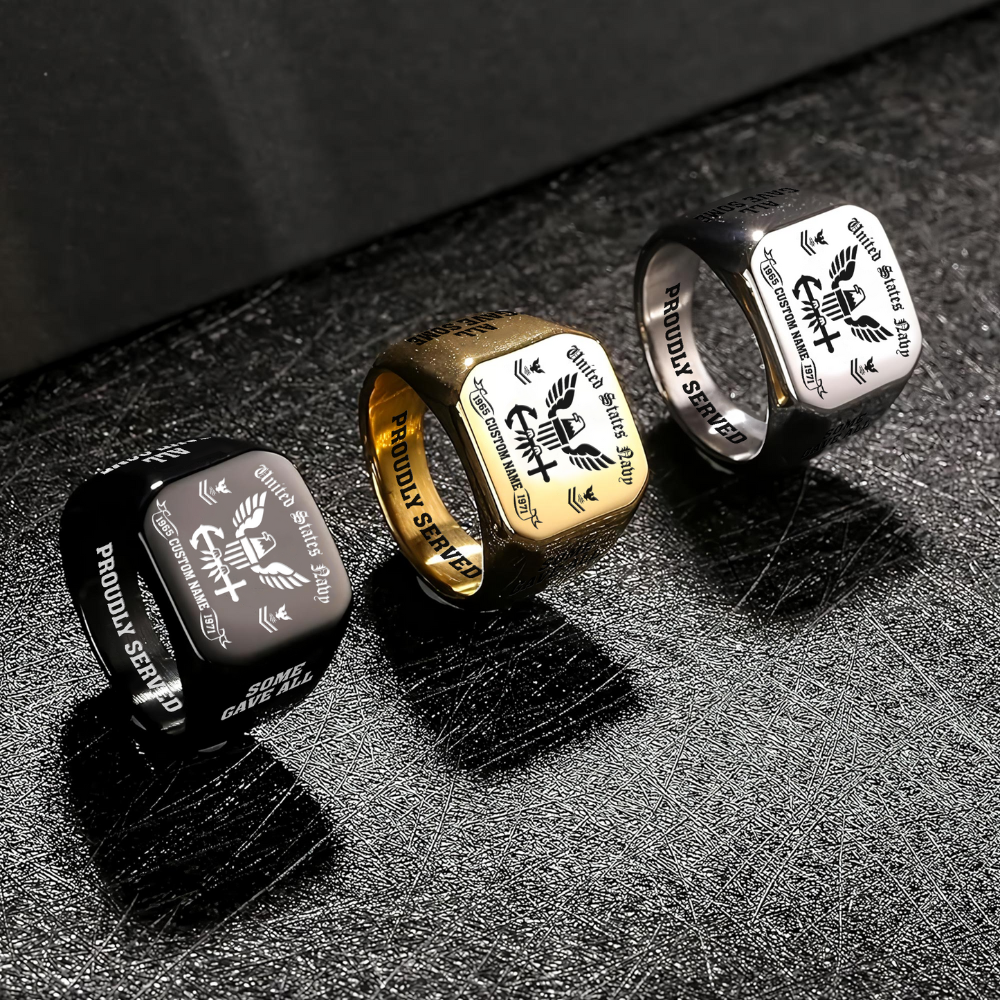 US Navy – Engraved Men's Ring – ALL GAVE SOME