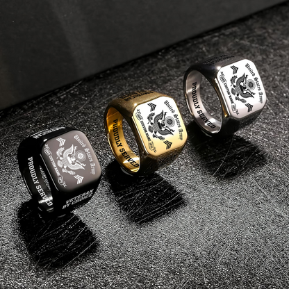 US Army – Engraved Men's Ring – MERICAN BY BIRTH