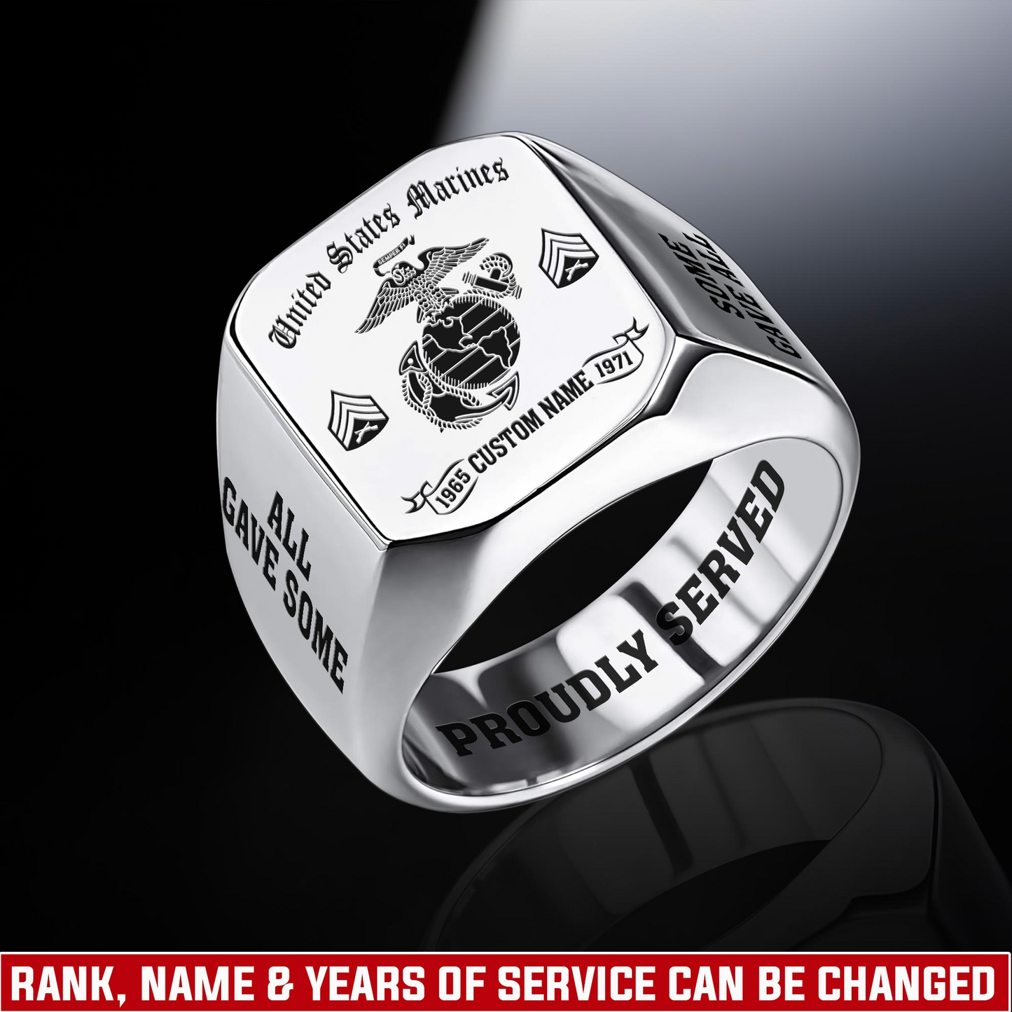 US Marine Corps – Engraved Men's Ring –   ALL GAVE SOME