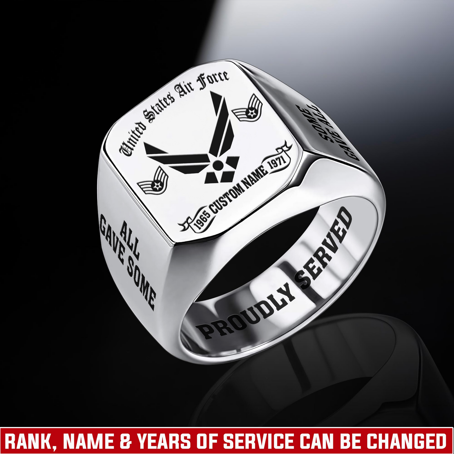 US Air Force – Engraved Men's Ring –  ALL GAVE SOME