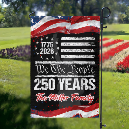 Custom 250 Years USA 250th Birthday 1776-2026 Eagle Garden Flag Gift for Family