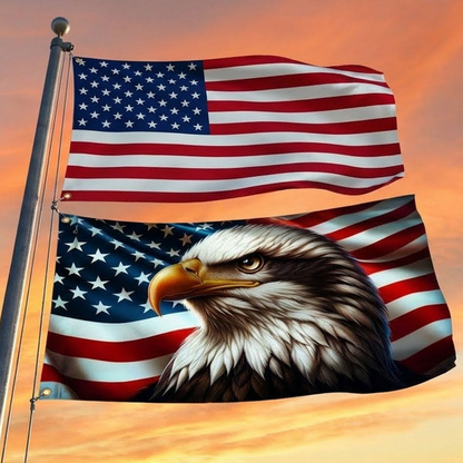 American Flag, Patriotic Eagle American Grommet Flag