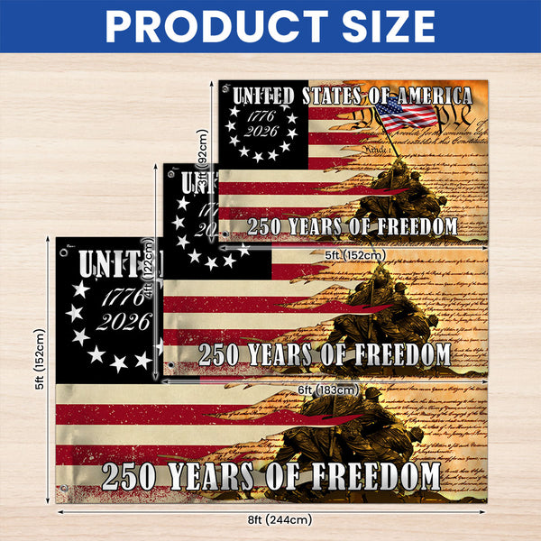 United States of America 250 Years We The People Patriotic Grommet Flag