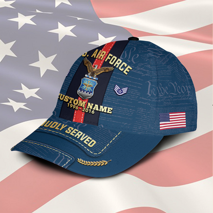 Personalized U.S. Air Force Service Cap – Custom Name, Rank & Years of Service