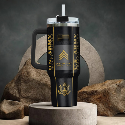 US Army, E 9 Army Sergeant Major – Stainless Steel Tumbler 40oz