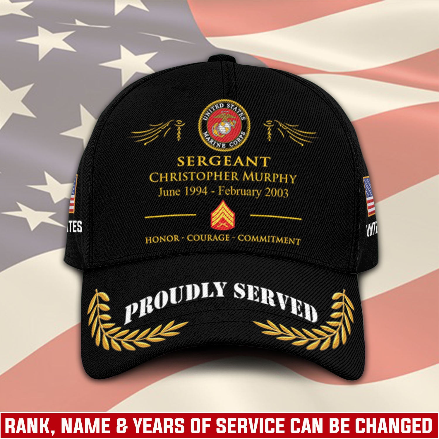 US Marine Corps – Classic Cap – TKE7895 – Proud US Veteran
