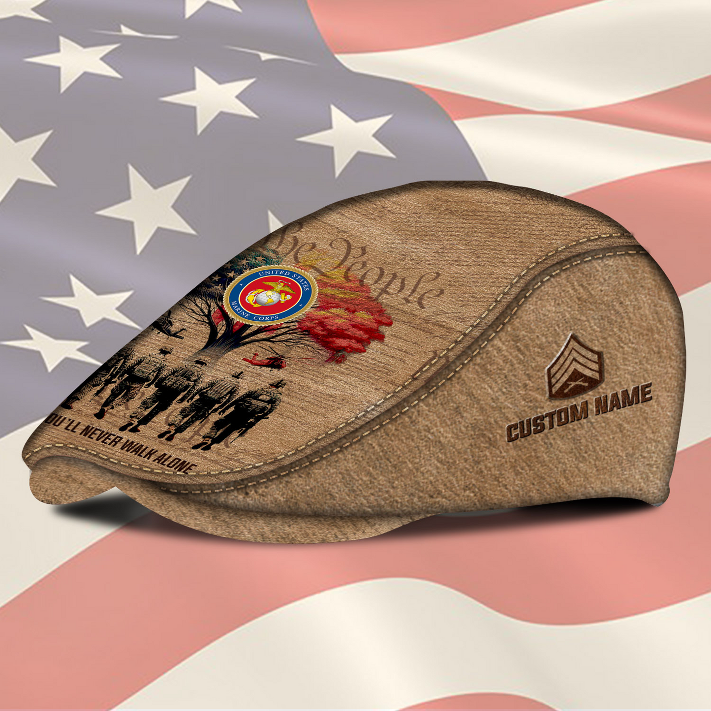 Personalized U.S. Marine Corps Rank Jeff Cap