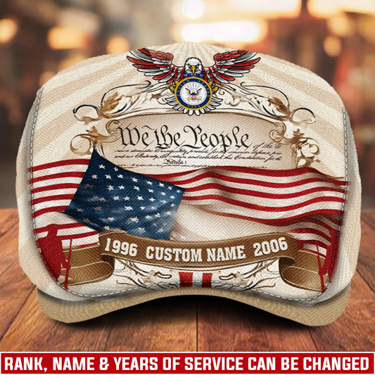Personalized U.S. Navy Veteran Cap – Custom Name & Years of Service