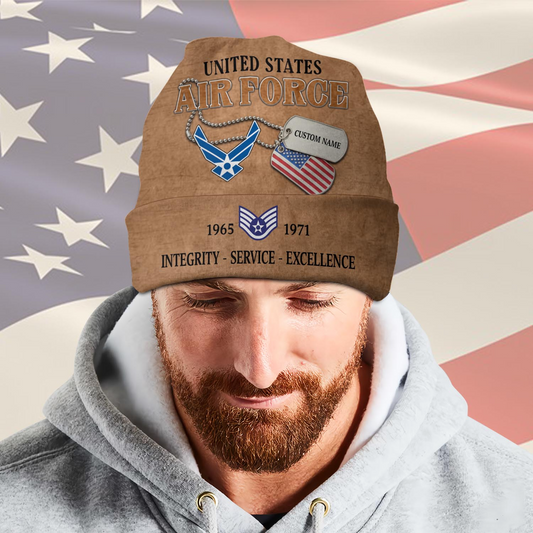 US Air Force – Beanie Hat – Vintage Leather Veteran