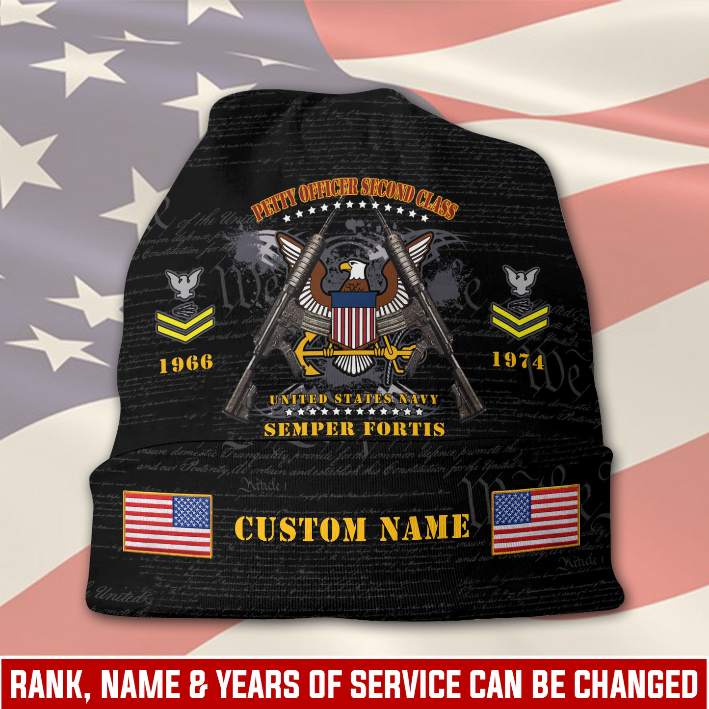 US Navy – Beanie Hat – Black Valor Emblem