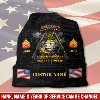 US Marine Corps – Beanie Hat – Black Valor Emblem