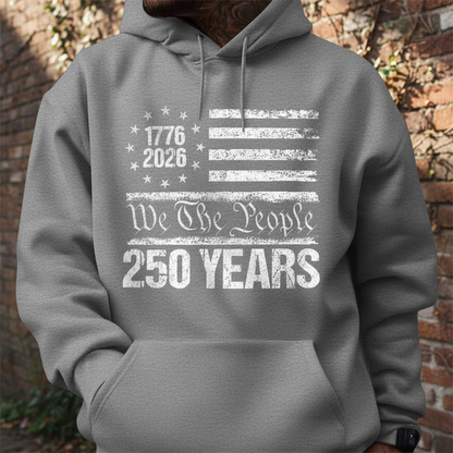 250 Years USA 250th Birthday 1776-2026 Eagle Flag Dark Pullover Hoodie