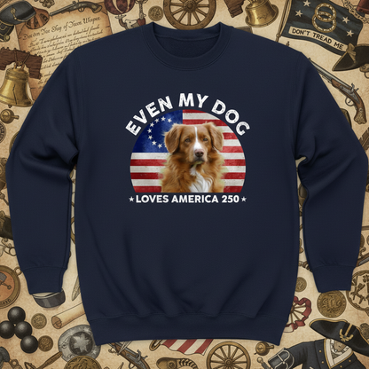 Custom Photo Even My Dogs Love America 250 Dark Sweatshirt