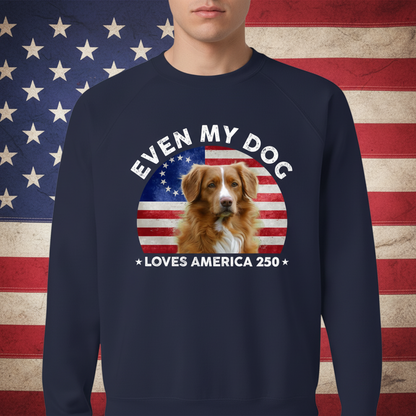 Custom Photo Even My Dogs Love America 250 Dark Sweatshirt