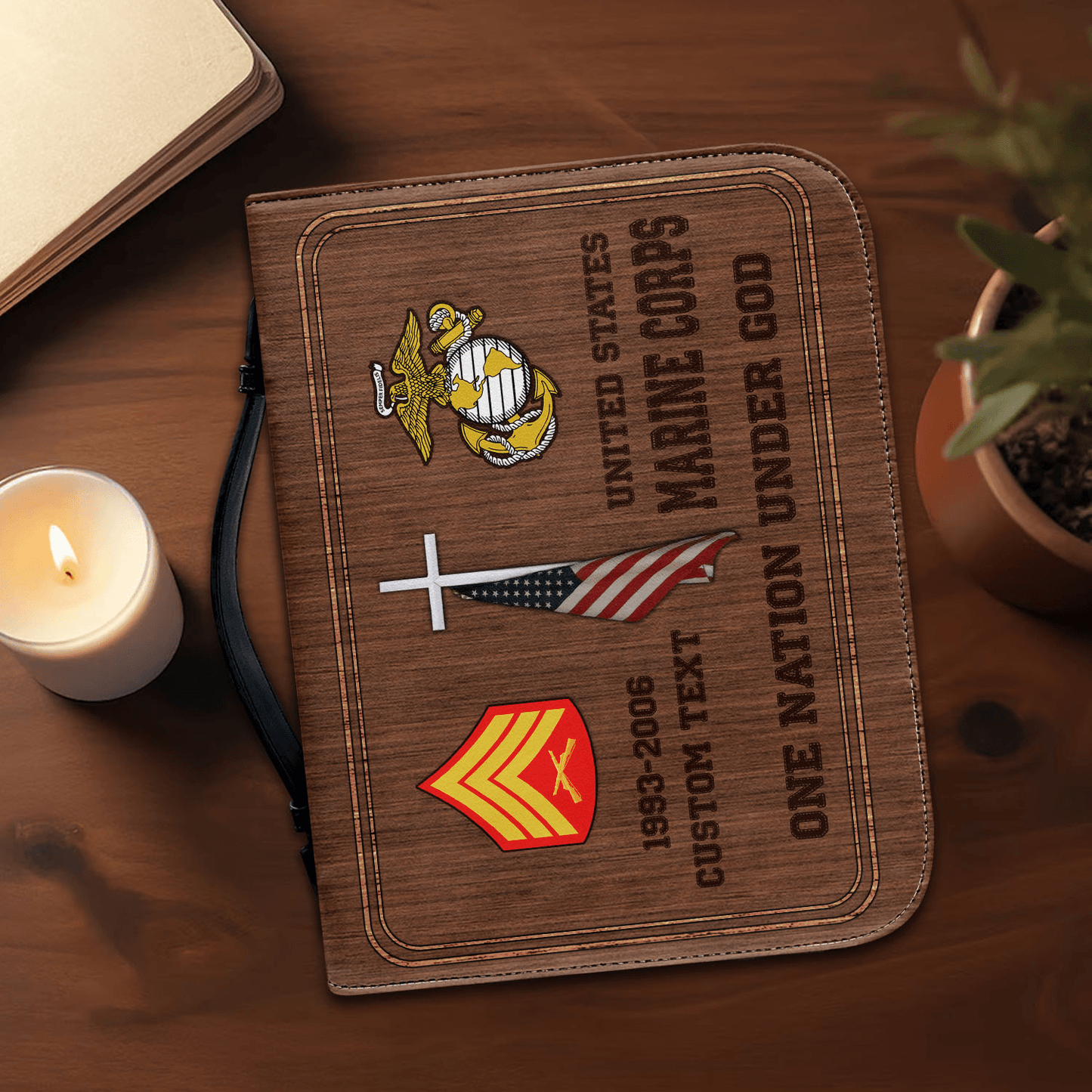 US Marine Corps – Bible Cover –  Faith & Honor Veteran