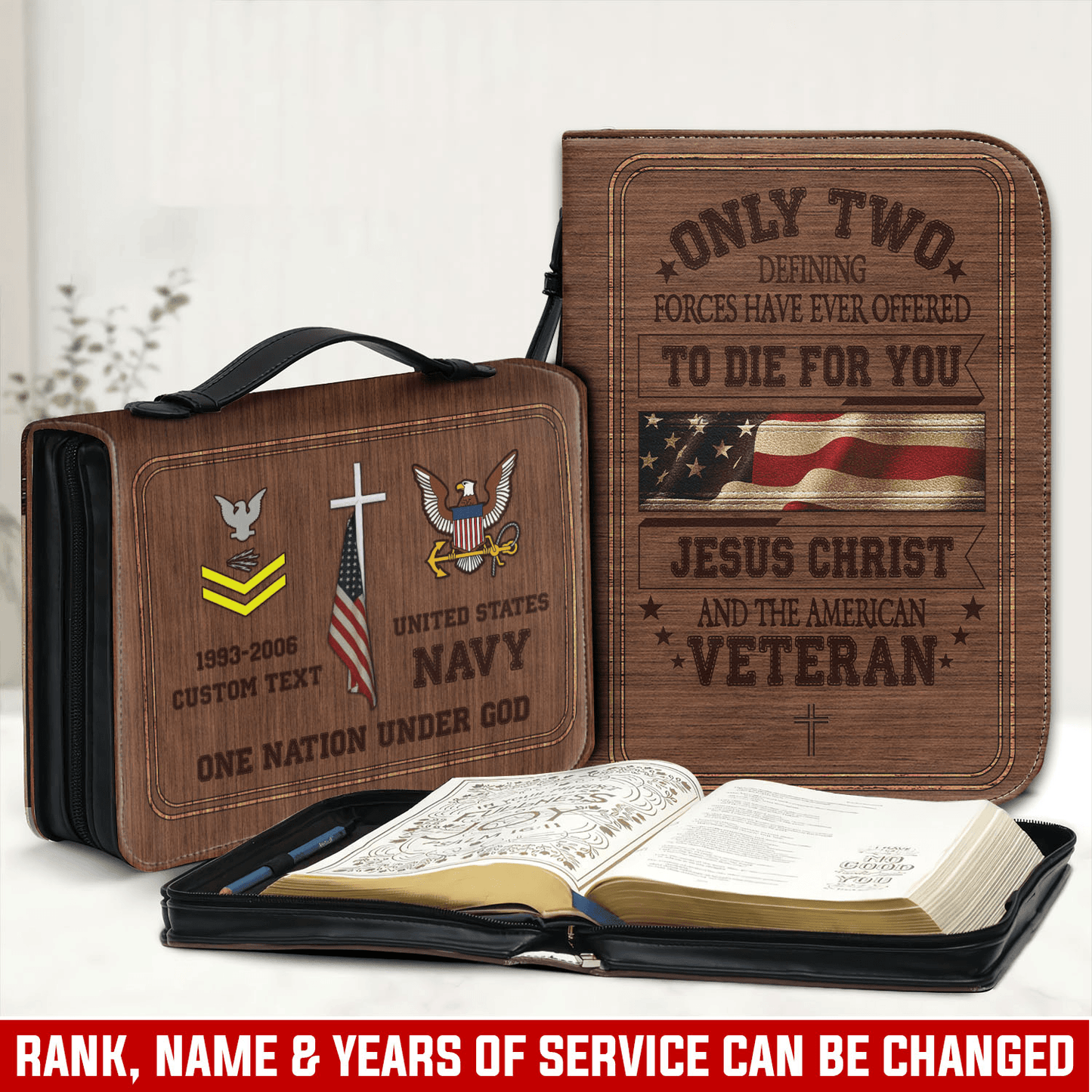 US Navy – Bible Cover – Faith & Honor Veteran