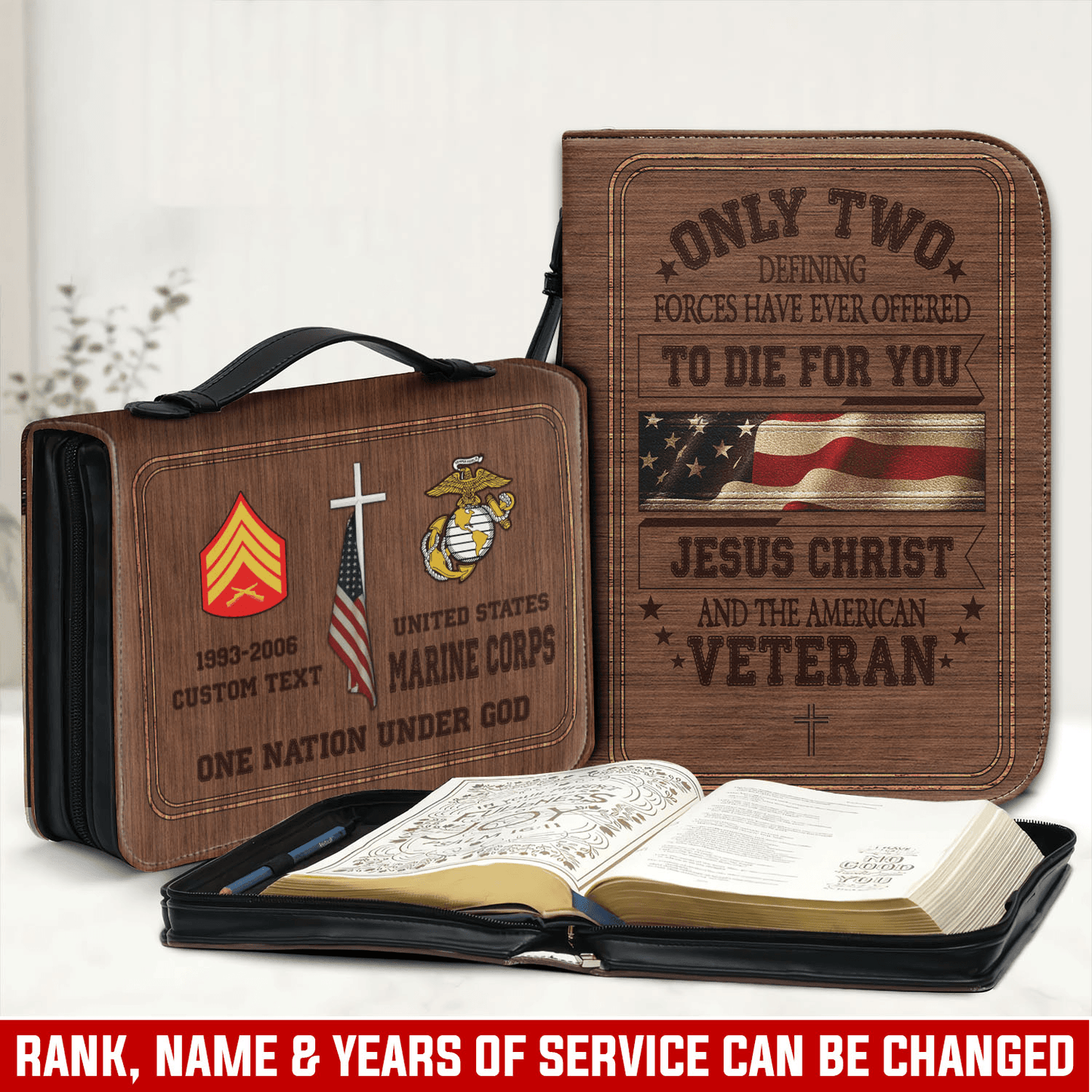 US Marine Corps – Bible Cover –  Faith & Honor Veteran